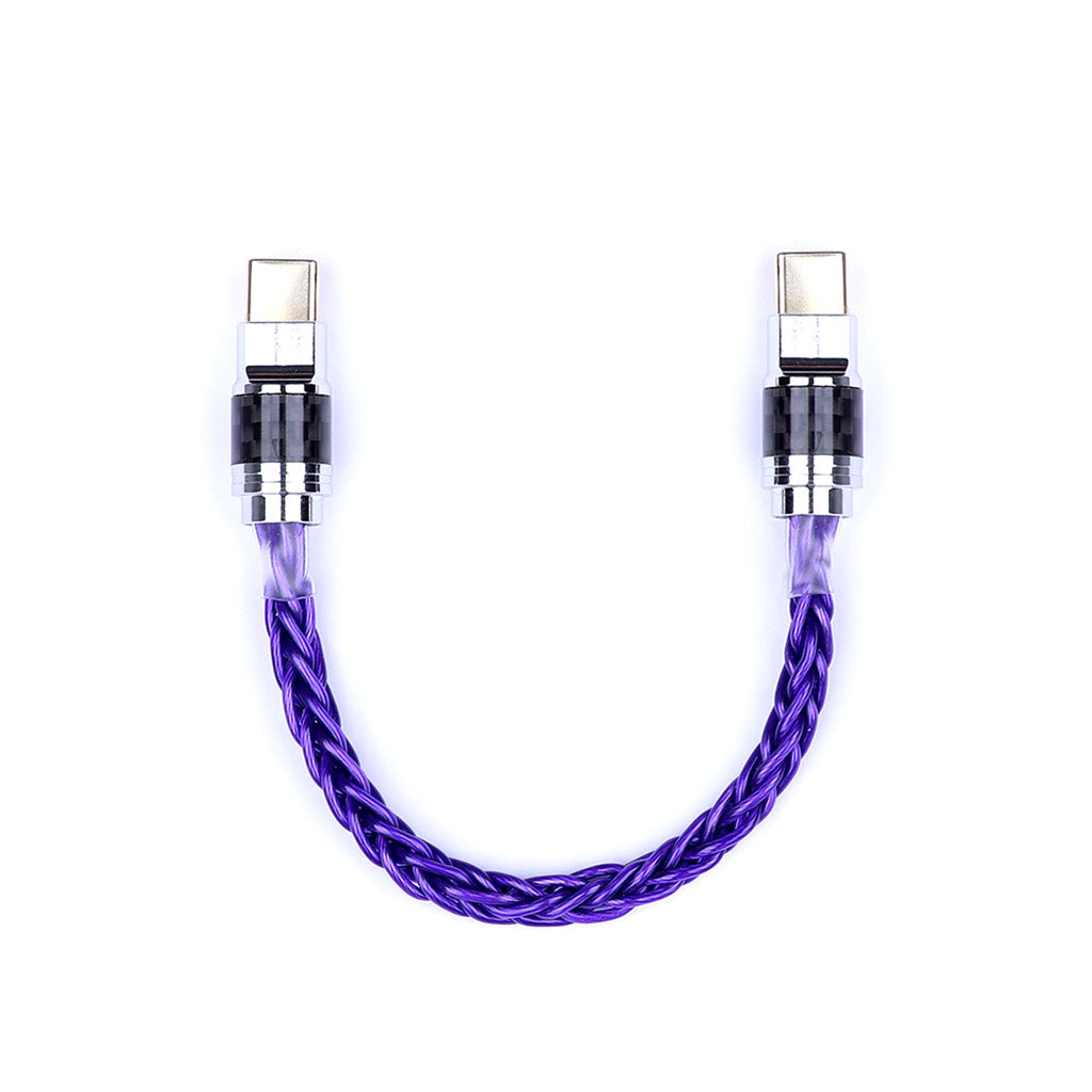 AUDIOCULAR - C14 Type-C to Type-C audiophile grade cable with premium 8-core purple braided design for high-res audio and tangle-free use.