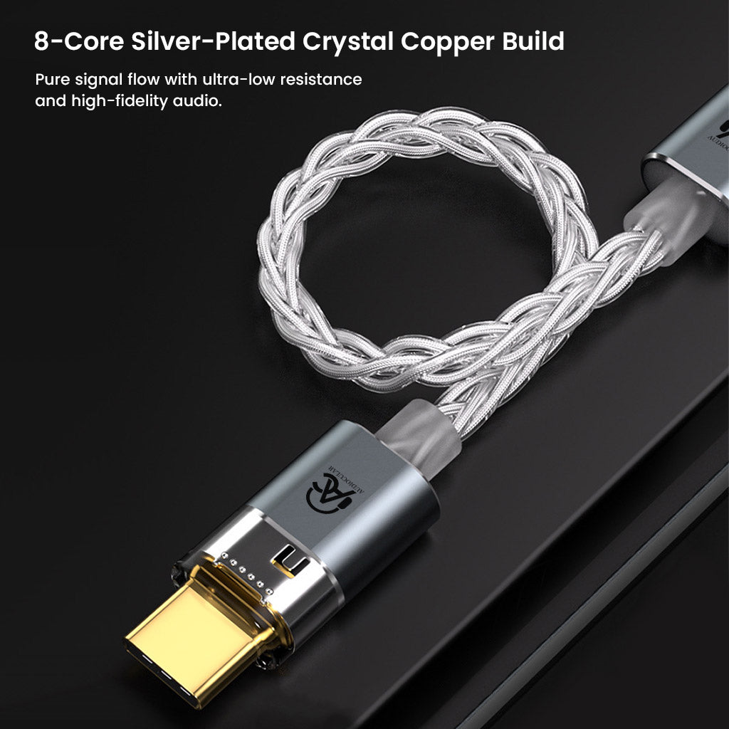 Audiocular C09 audio cable is built with 8-core siver plated pure copper cable which offers low resistace and high fidelity sound