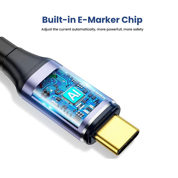 TECPHILE - 100W Magnetic Type C to Type C Fast Charging Cable - 5