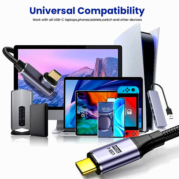 TECPHILE - 100W Magnetic Type C to Type C Fast Charging Cable - 3