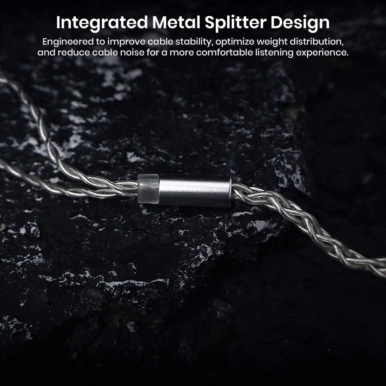 Integrated metal splitter design for cable stability