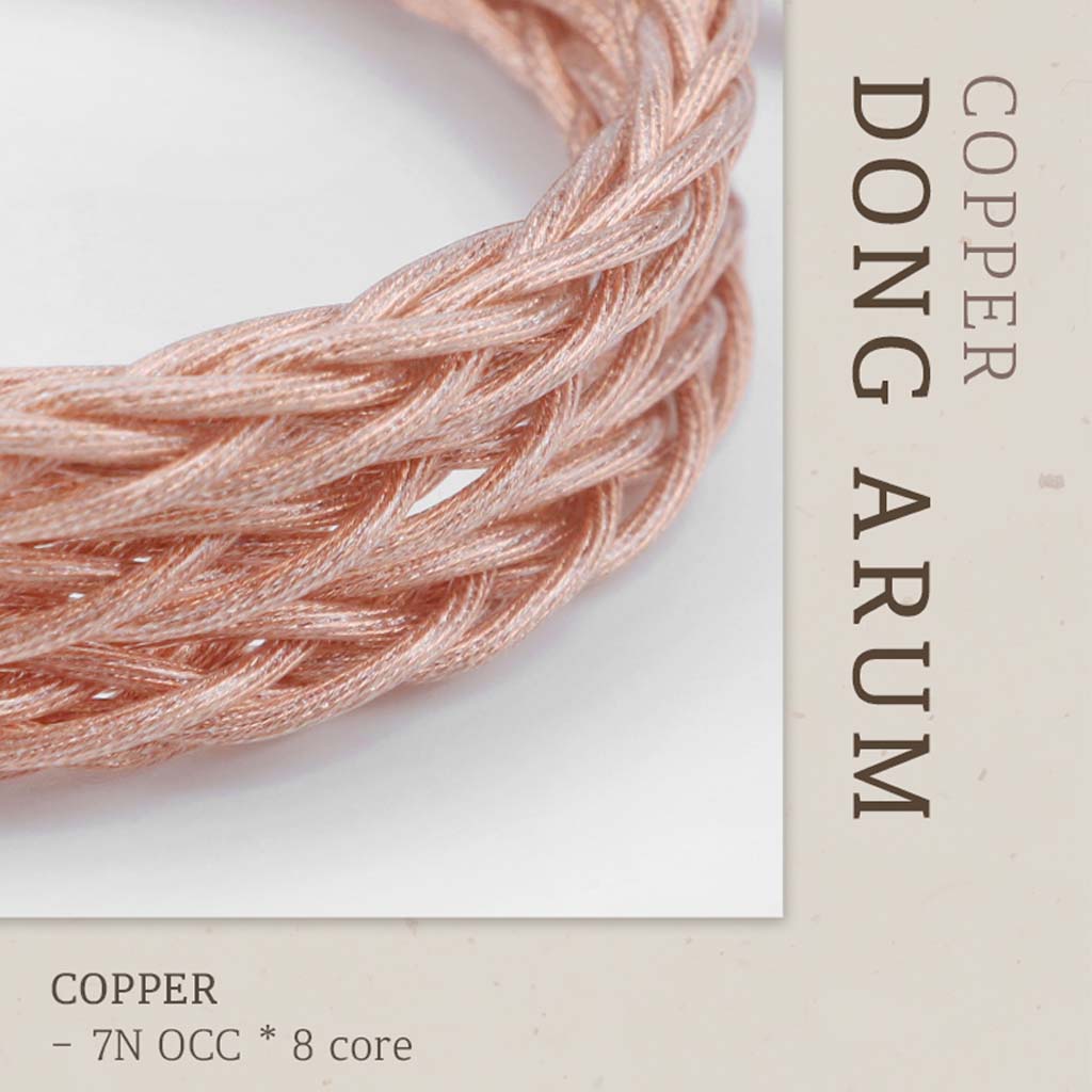 Detailed view of the 7N OCC 8-core copper braid in the DIVINUS ARUM OCC Cable, showcasing premium build for superior audio quality.