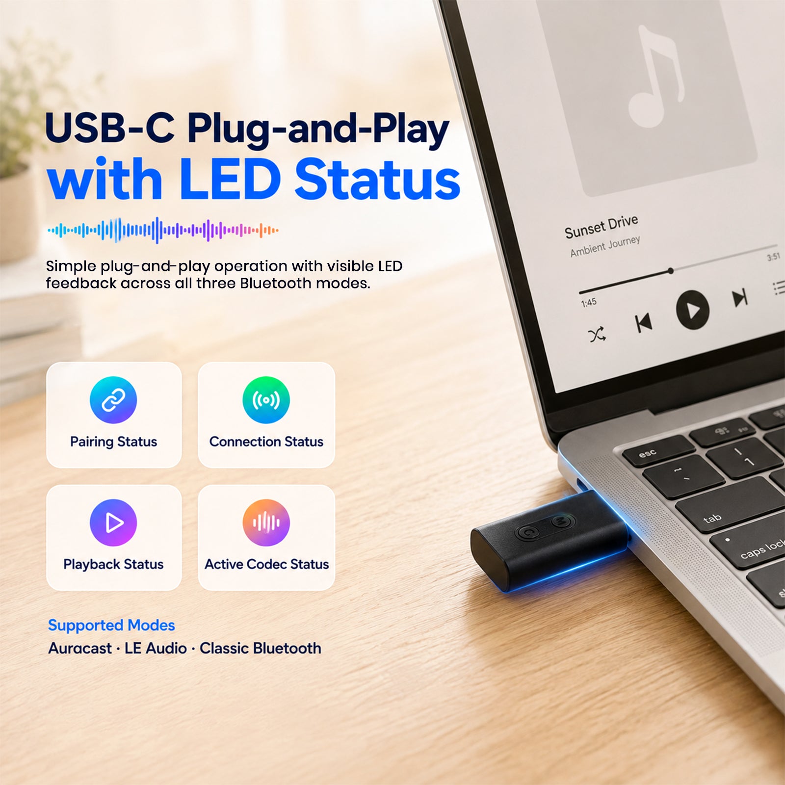 EPPFUN – AK3040 TOPEST Bluetooth 6.0 USB-C Audio Transmitter