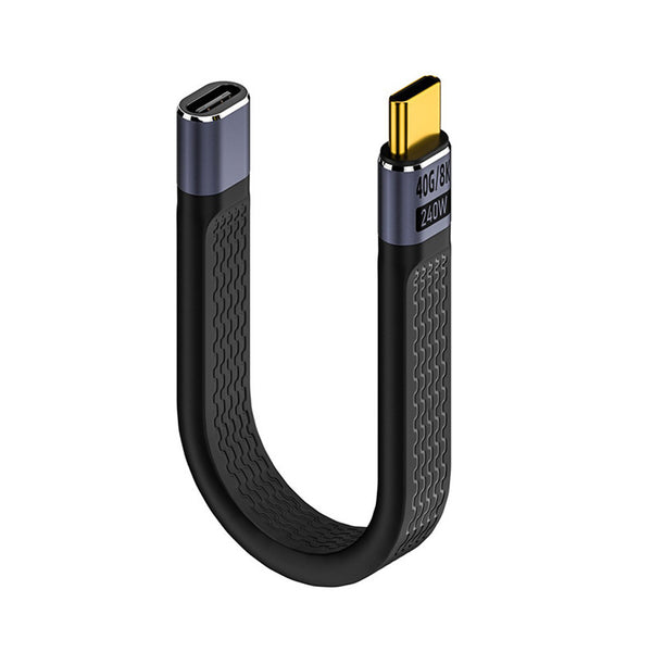 TECPHILE - PD 240W 40Gbps Type-C Male to Type-C Female FPC Cable - 1