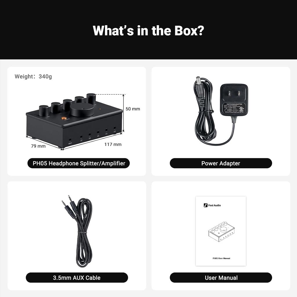 Fosi Audio PH05 Amplification what In the box?