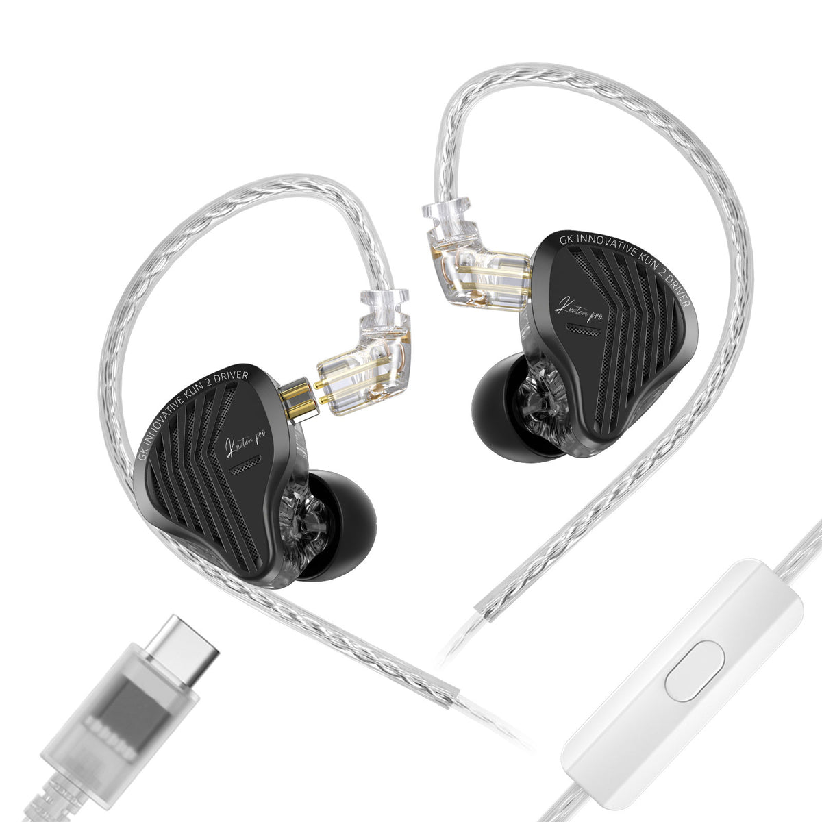 Beige GK KUNTEN Pro 2nd Generation in-ear monitor with dynamic driver, high-quality materials, and detailed grille design