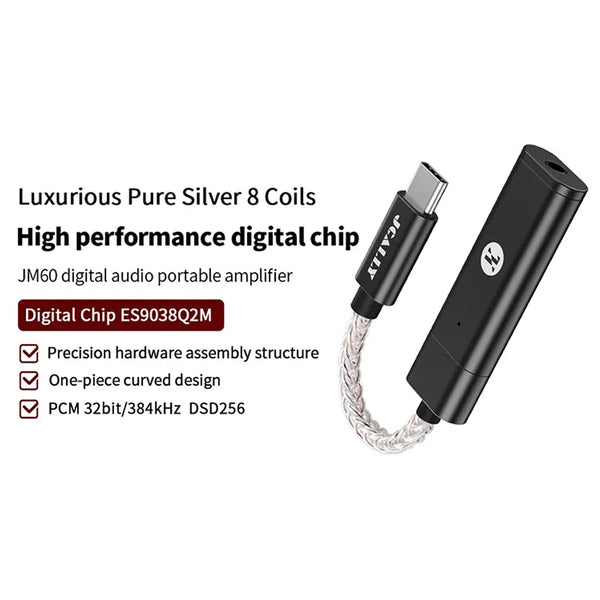 JCALLY - JM60 Type C to 3.5mm Portable DAC Dongle - 3