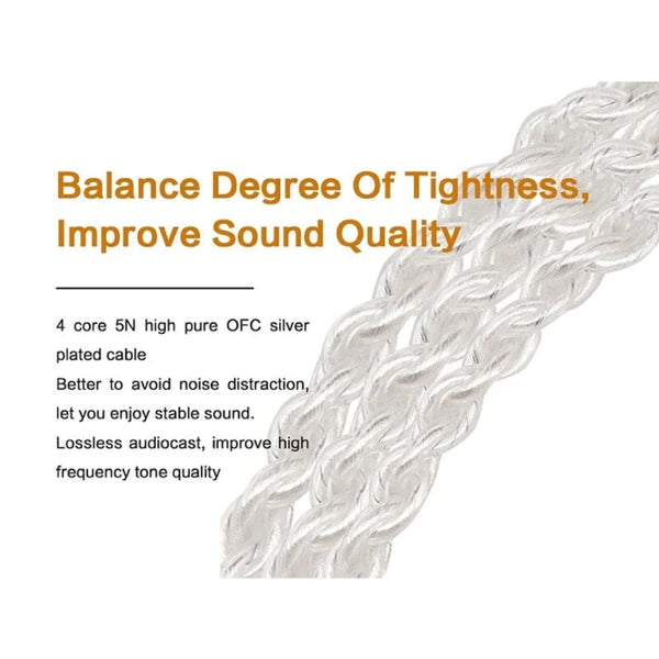 JCALLY - LT4 4 Core Upgrade Cable for IEMs - 5