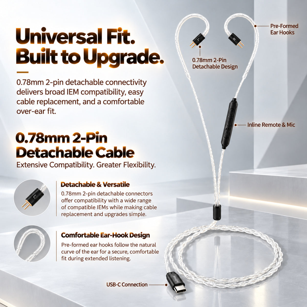 KEFINE – Klean SV 108-Strand Silver-Plated Copper Replacement Cable