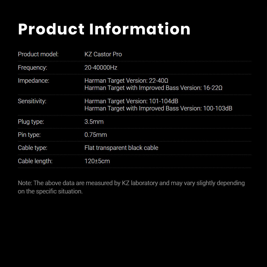 KZ Castor Pro Dual Dynamic Driver IEM product info
