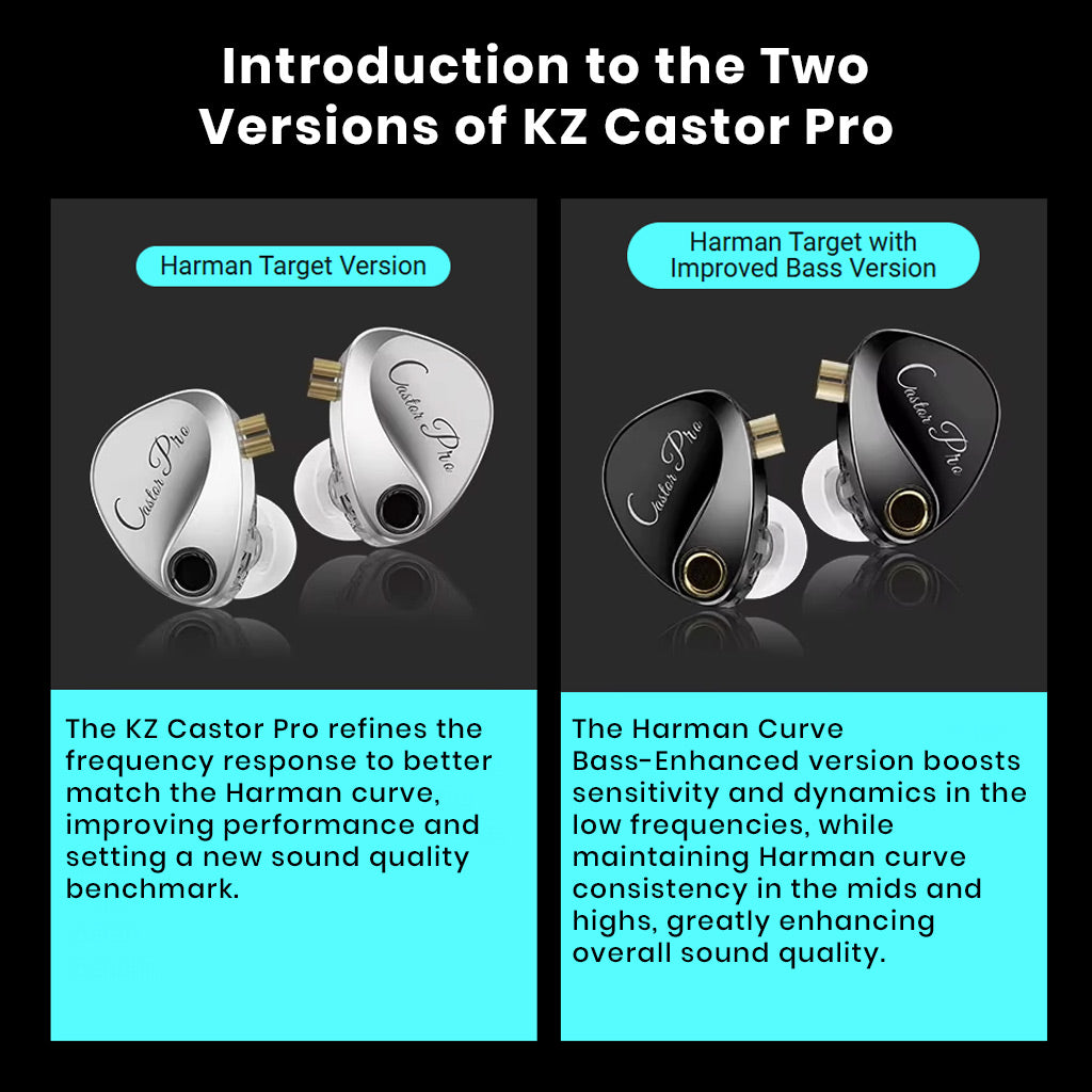 KZ Castor Pro Dual Dynamic Driver IEM Versions