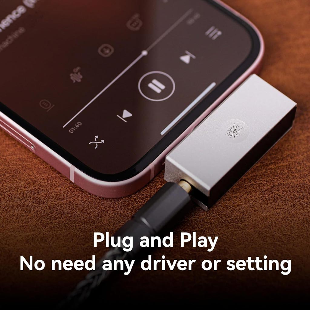 Kiwi Ears Allegro Mini Portable DAC & Amp Silver Plug and Play