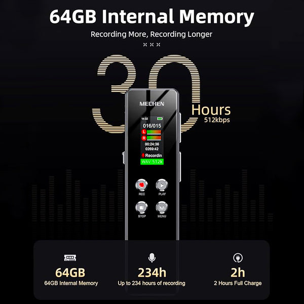 MECHEN - V01 64GB Digital Voice Recorder - 3