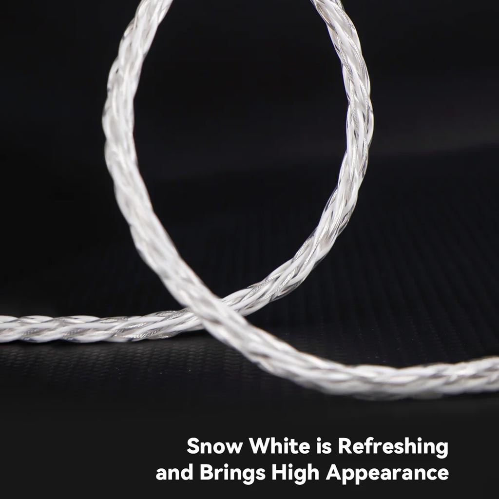 Nicehck DeepSnow 4-core cable for iems snow white