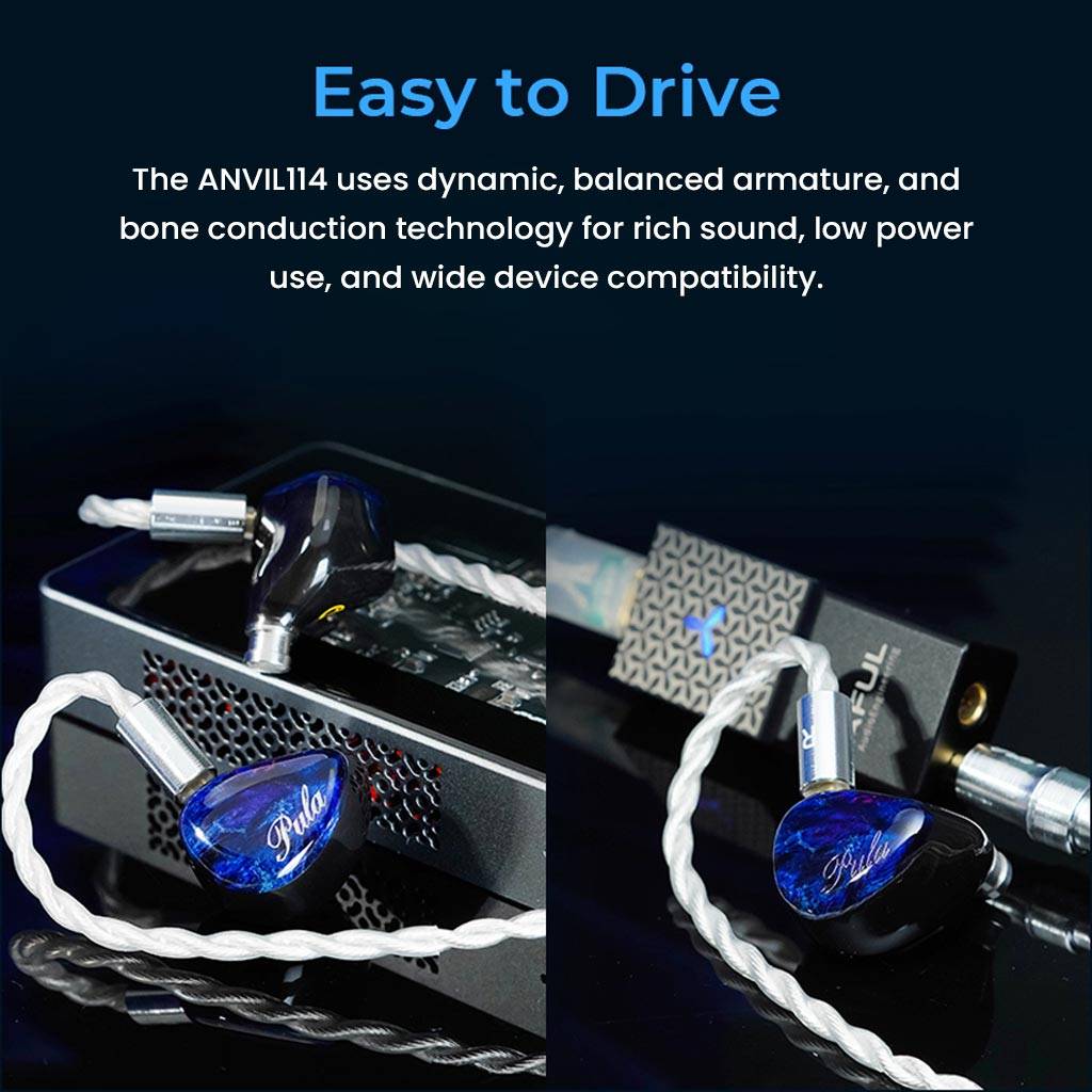 PULA ANVIL114 Tribird Driver IEM Blue Easy to Drive