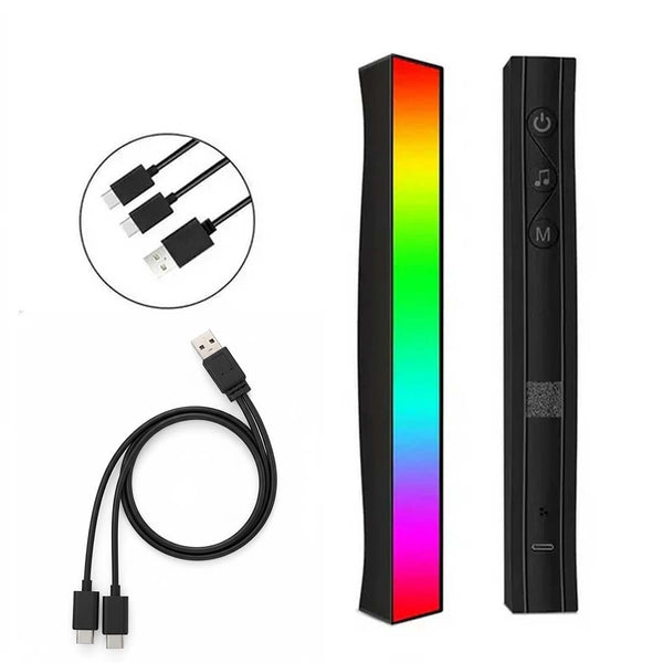 TECPHILE - RGBIC Rhythm Light Bar LED Light with Music Sync (Pair) - 1