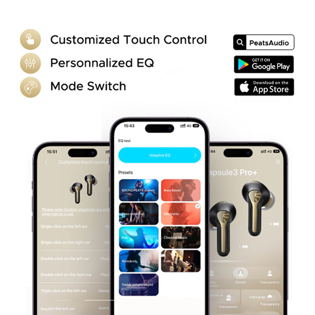 SoundPeats Capsule3 Pro Plus TWS Earbuds App Control