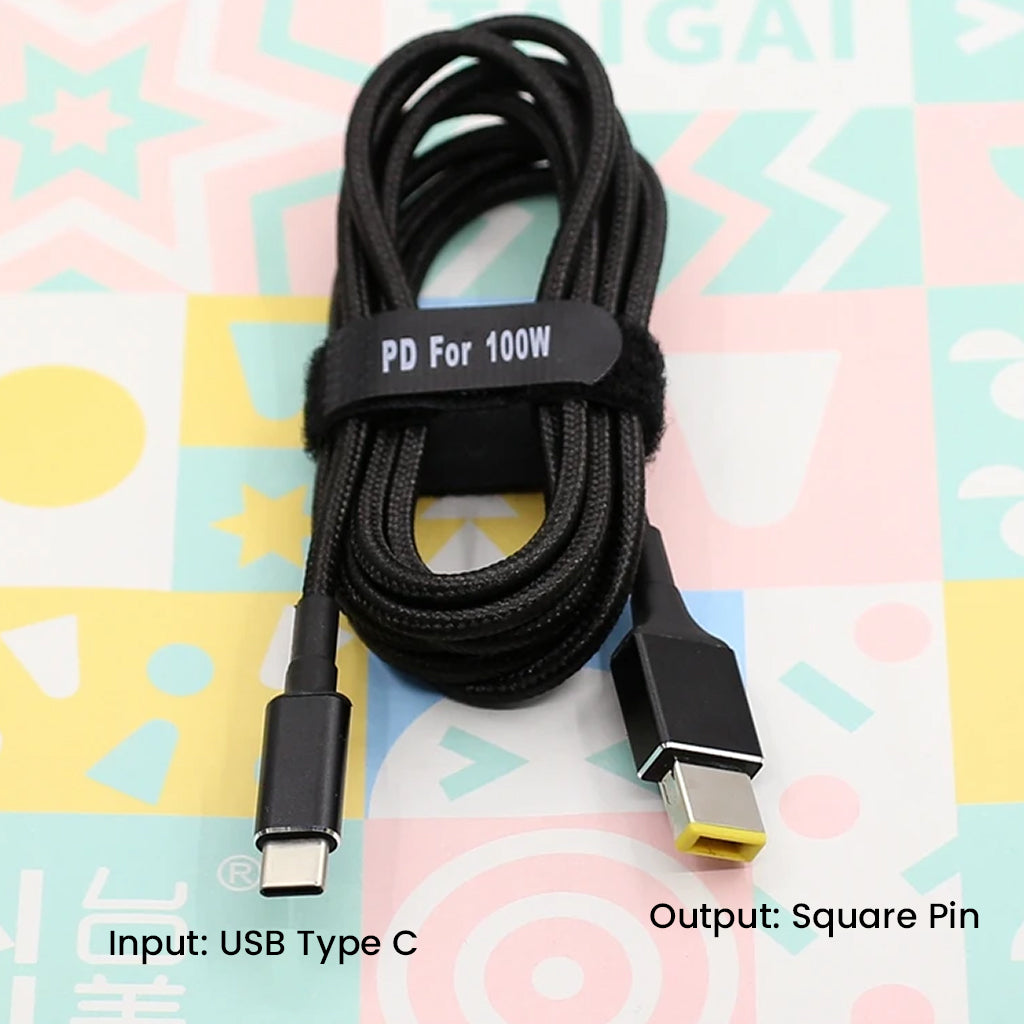 TECPHILE 100W PD Charging Nylon Cable for Lenovo Laptop