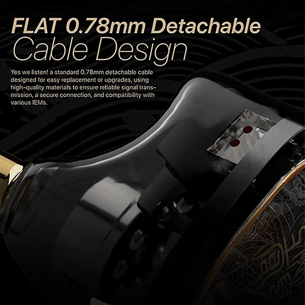 Tangzu WanrSGII 0.78 IEM Black No Mic 3.5mm 0.78mm detachable cable