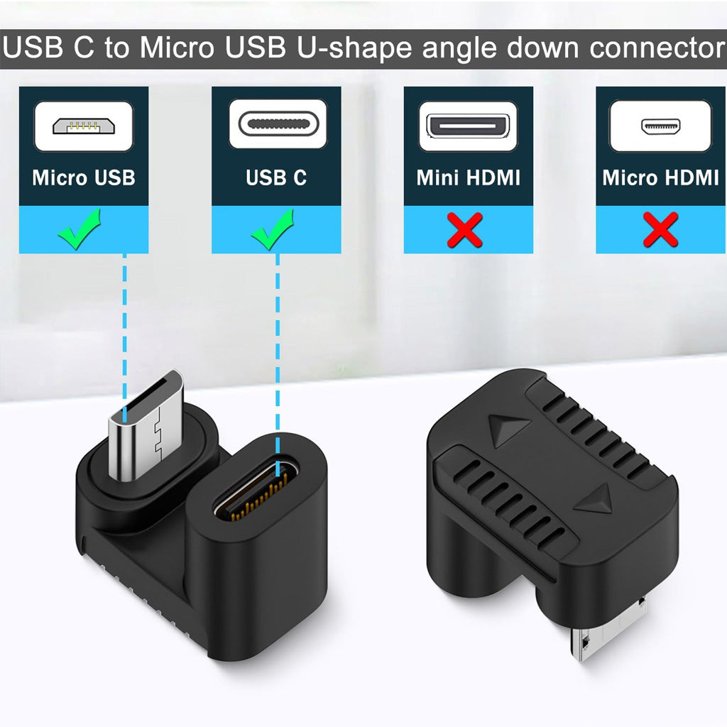 TECPHILE- U-shaped Type-C to Micro Adapter Converter