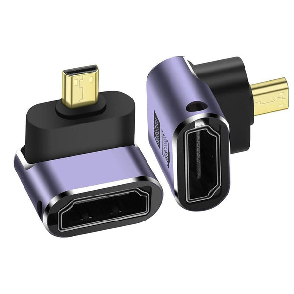 TECPHILE- 8K Micro HDMI to HDMI L-Shaped Adapter - 1