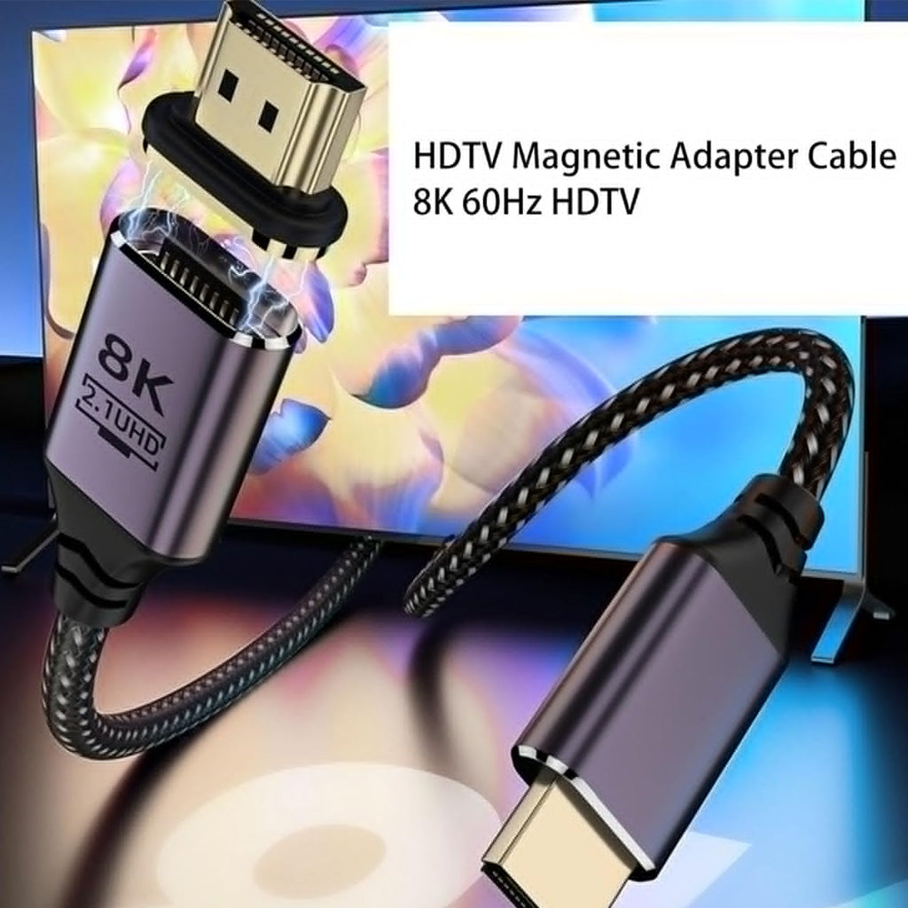 TECPHILE 8K HDMI TO HDMI magnetic adapter Black 8k60Hz
