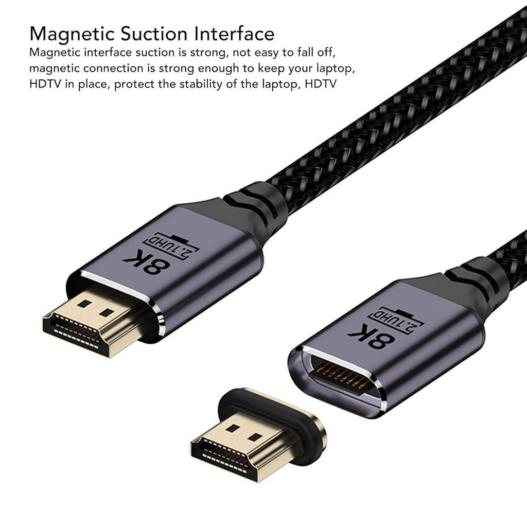 TECPHILE 8K HDMI TO HDMI Magnetic Adpater Cable Black 03