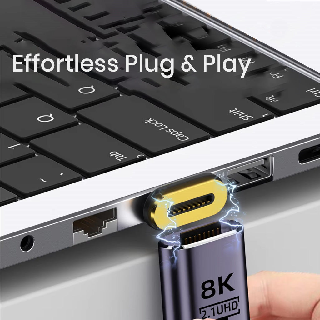 TECPHILE 8K HDMI TO HDMI Magnetic Adpater Cable Black plug and play