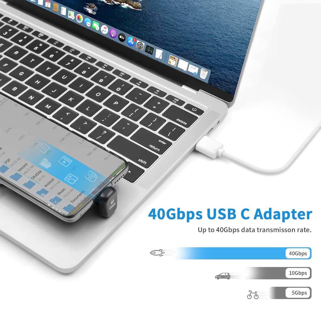 TECPHILE CA118 U-Shape 40gb Adapter 40Gbps USB-C Adapter