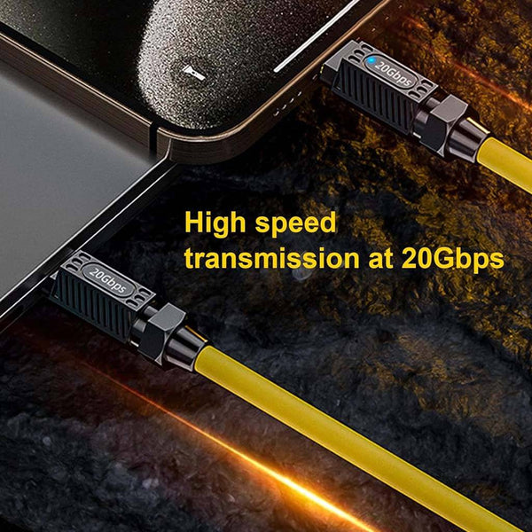 TECPHILE 140W Type-C to Type-C Straight Cable (20CM) - 2