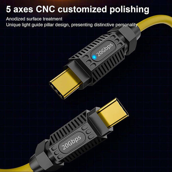 TECPHILE 140W Type-C to Type-C Straight Cable (20CM) - 7