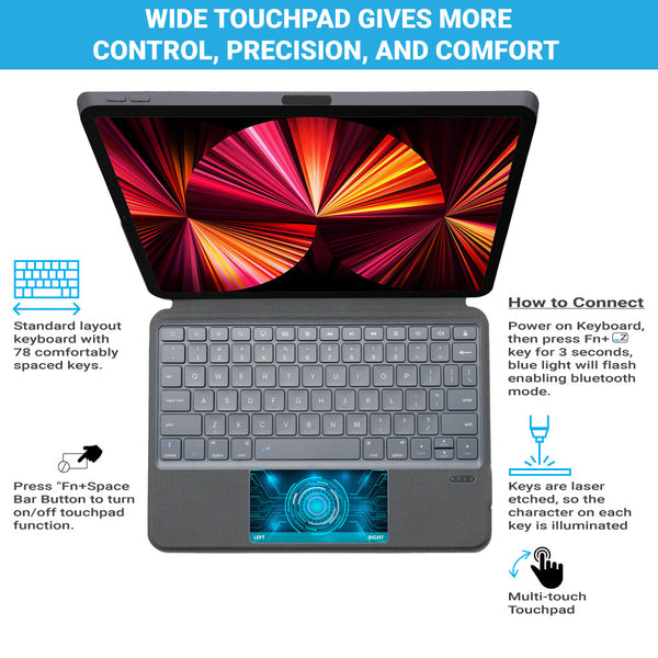 TECPHILE - J3125-6 Wireless keyboard Case for iPad (Demo Unit) - 2