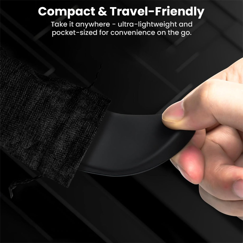 Compact and travel-friendly TECPHILE Wrist Support Pad, ultra-lightweight and pocket-sized for ergonomic wrist support on the go.