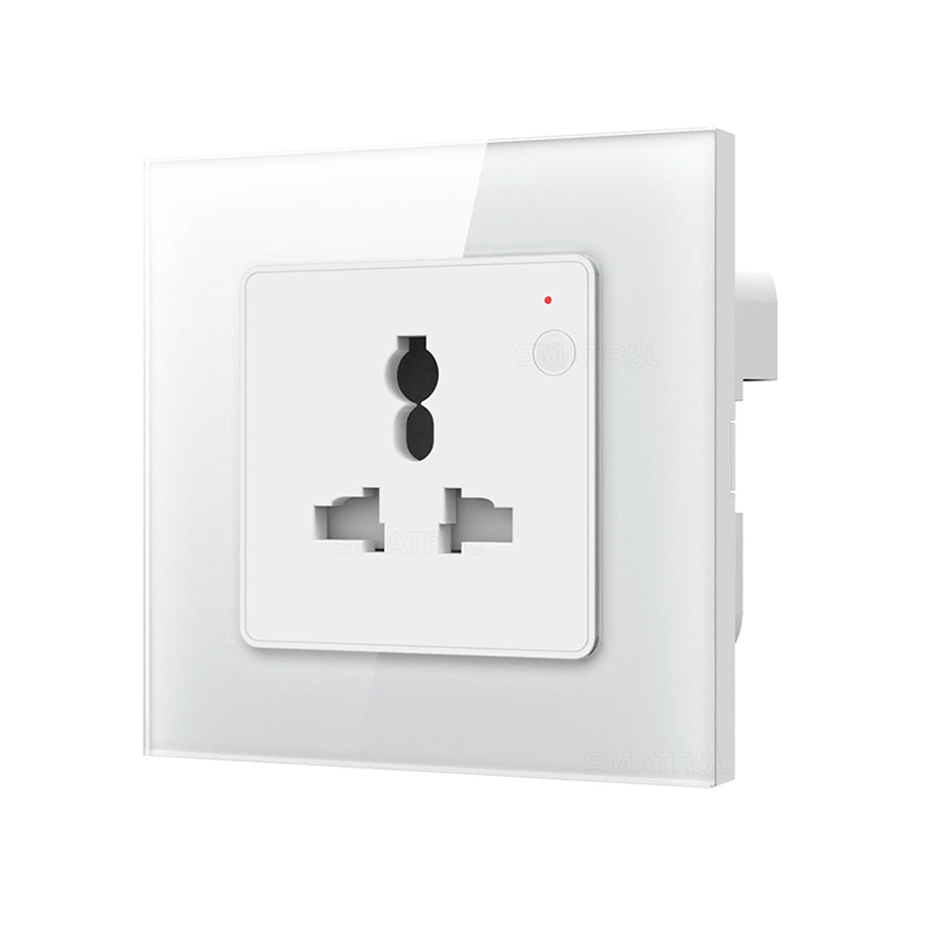 Moes Zigbee Smart Wall Socket,glass Panel Outlet,power Monitor