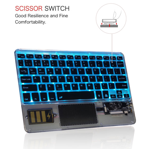 TECPHILE - Z33 Transparent Wireless Keyboard with Touchpad - 37