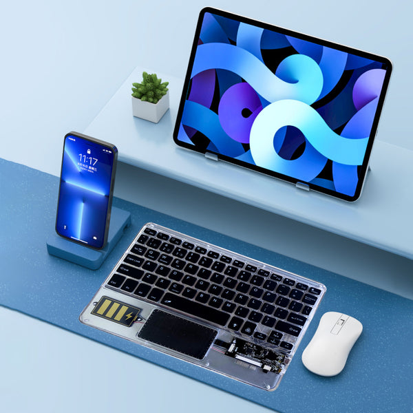 TECPHILE - Z33 Transparent Wireless Keyboard with Touchpad - 32