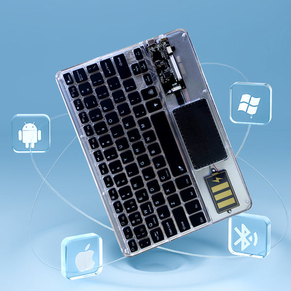 TECPHILE - Z33 Transparent Wireless Keyboard with Touchpad - 35
