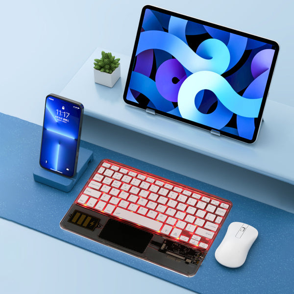 TECPHILE - Z33 Transparent Wireless Keyboard with Touchpad - 24