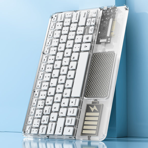 TECPHILE - Z33 Transparent Wireless Keyboard with Touchpad - 5