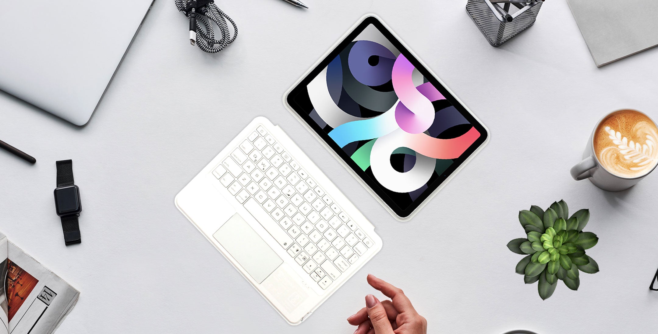 Concept kart tecphile p109 magnetic wireless keyboard case for ipad 1  3