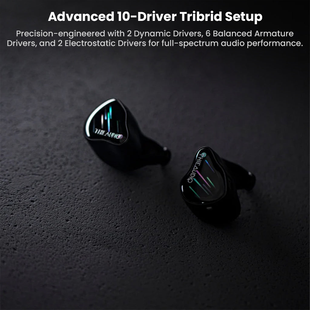 ThieAudio Monarch MKIV IEM showcasing its advanced 10-driver tribrid configuration for full-spectrum audio performance in premium in-ear monitors.