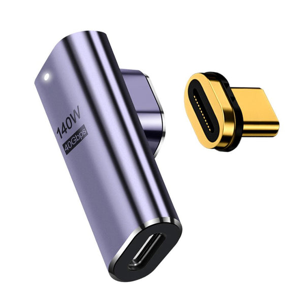TECPHILE - 140W 40Gbps Type C Female to Type C Male Magnetic Adapter - 1