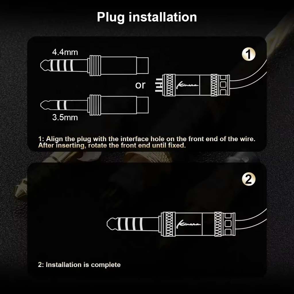 kinera Mia Upgrade_Cable Copper silver plug installation