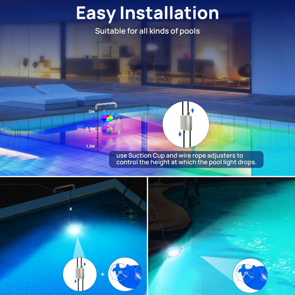 TECPHILE Smart Pool Atmosphere Music Sync LED Light - 10