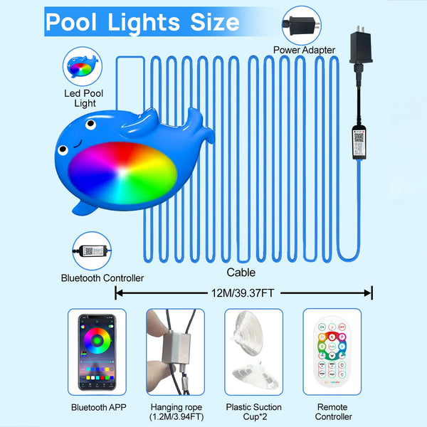 TECPHILE Smart Pool Atmosphere Music Sync LED Light - 5