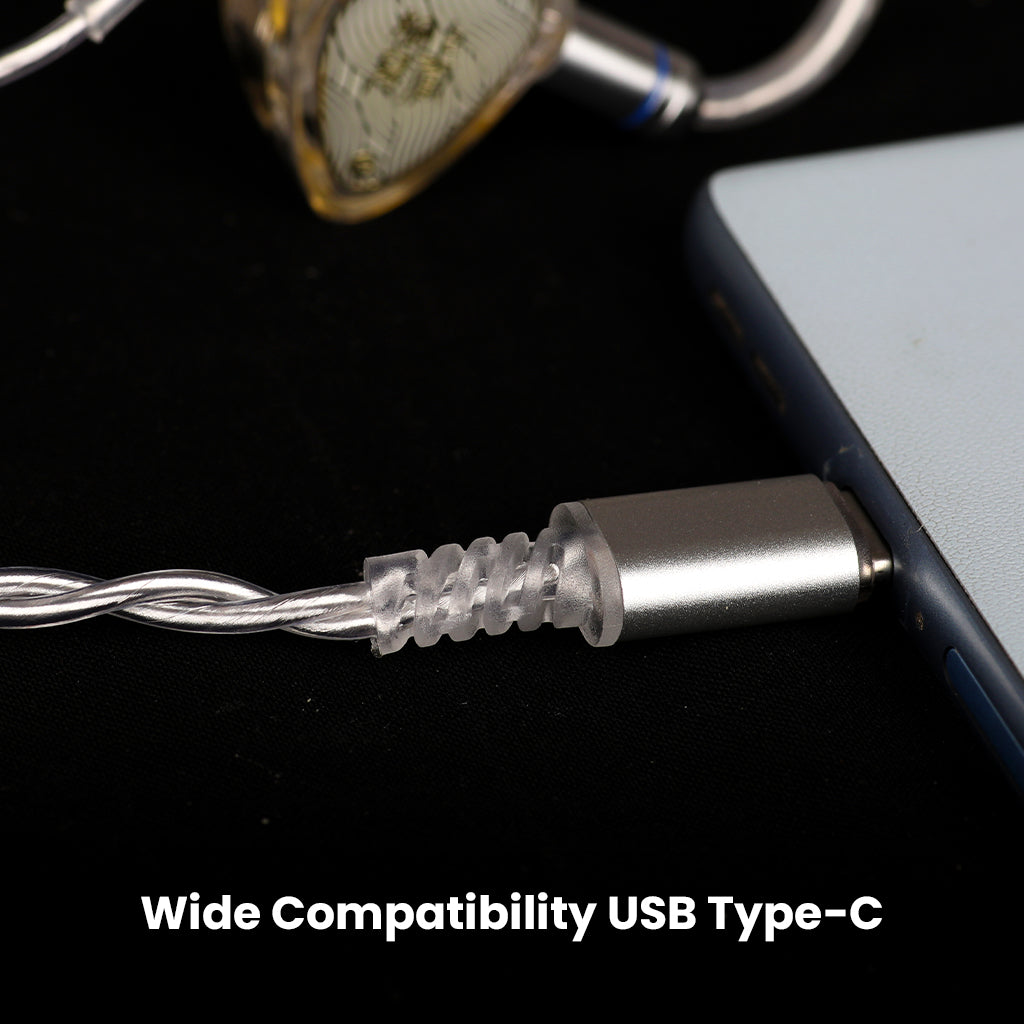 USB Type-C connector on TANGZU Wan'er SG 2 cable offers wide compatibility with modern devices for seamless audio playback.
