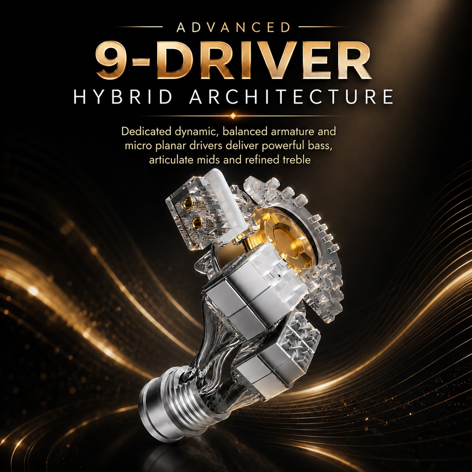 EarAcoustic Audio - GENESIS Mix9 9-Driver Tribrid IEM