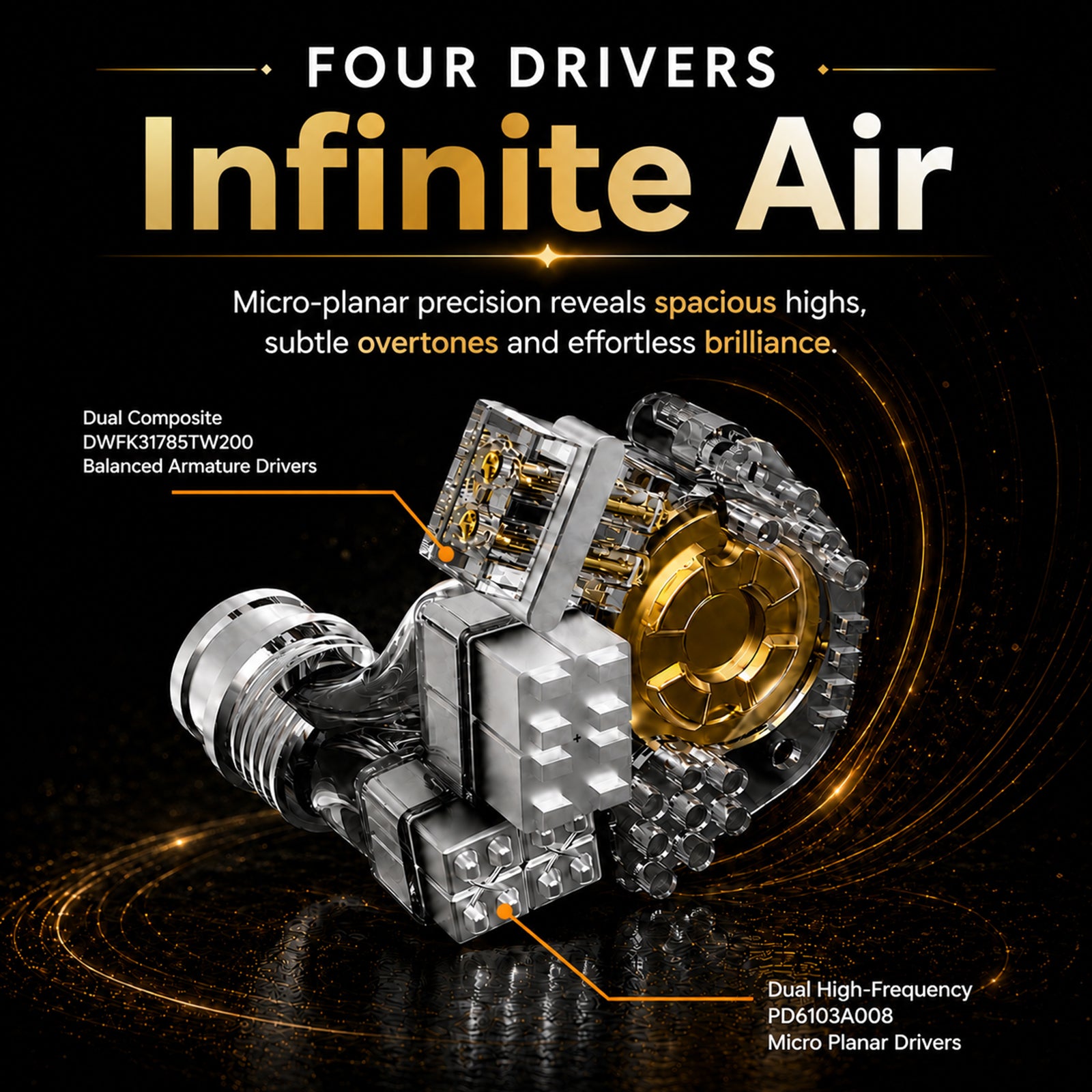 EarAcoustic Audio - GENESIS Mix9 9-Driver Tribrid IEM