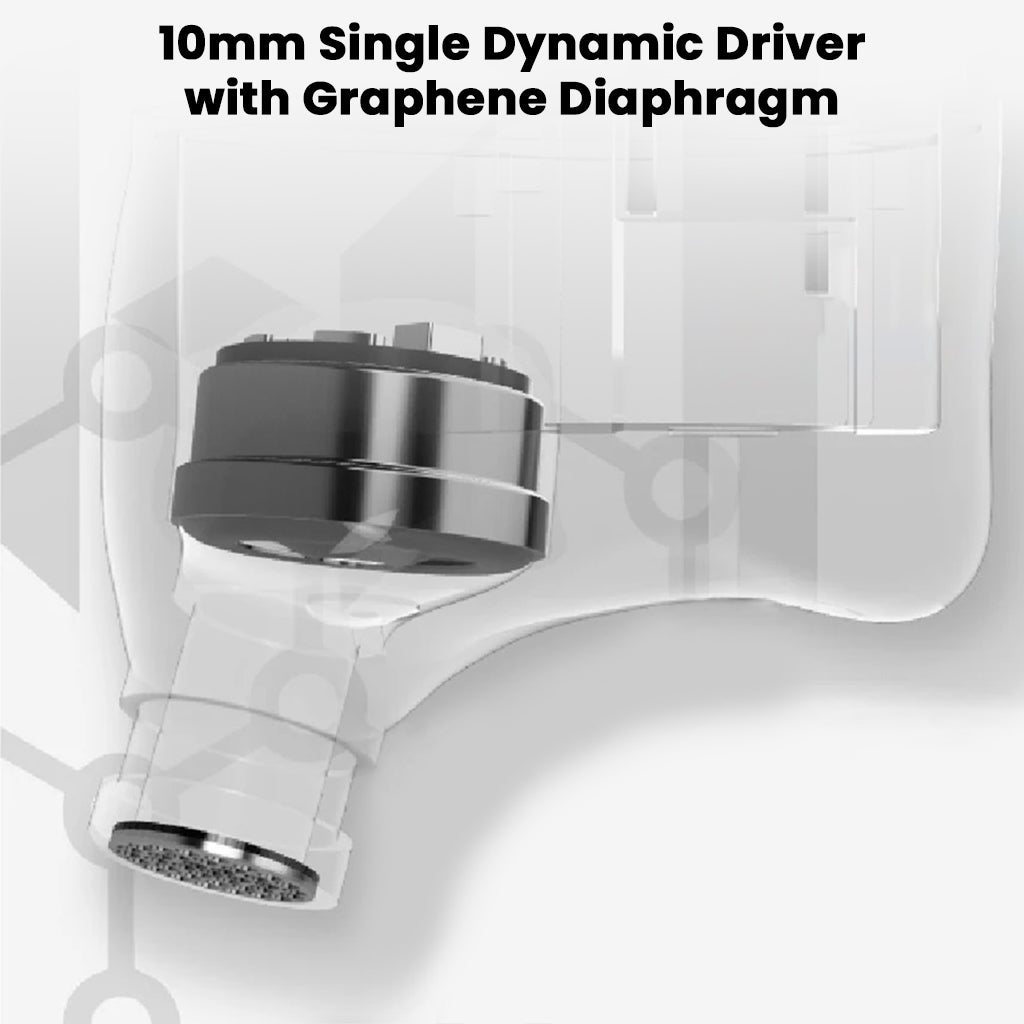 10mm Single Dynamic Driver with Graphene Diaphragm on a white background