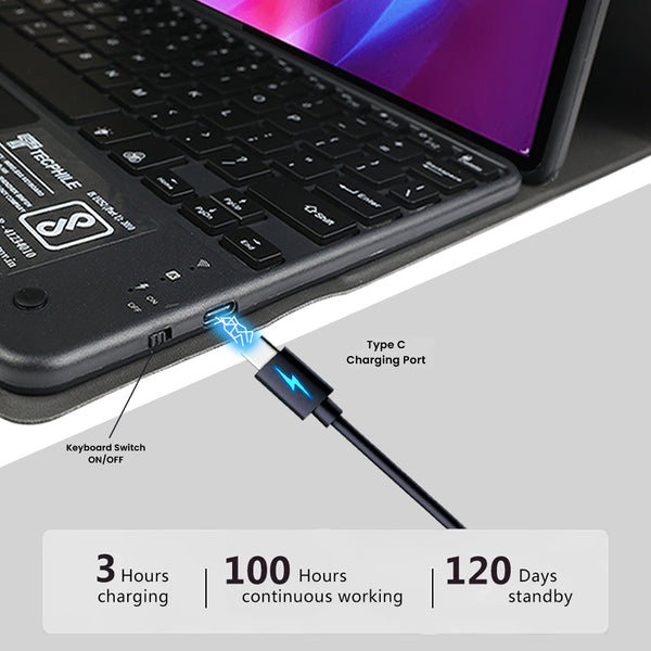 LX103T Keyboard Case Cover for Lenovo Tab M10 FHD Plus 2nd Gen/ K10 10.3 - 20